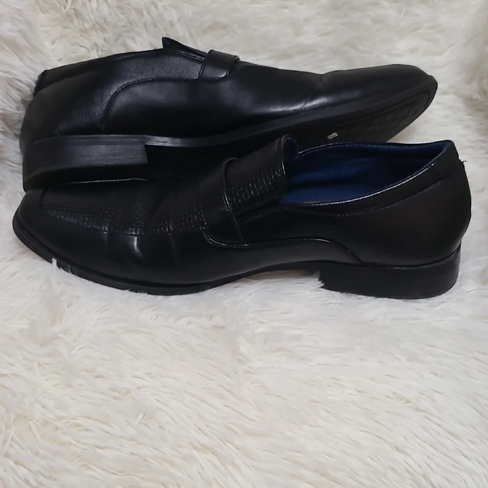 PERRY‎ ELLIS Men's Jackard Classic Black Slip On Loafers - Size 11